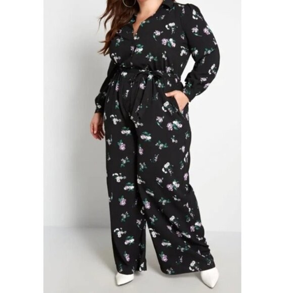 MODCLOTH Everything & More Floral Jumpsuit Size Large - Picture 1 of 15